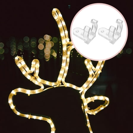 Hytrove Led Light Holder Clips 100Pcs for Led Rope Light Square Transparent PC Plastic Metal