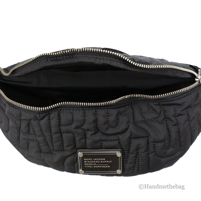 Marc Jacobs Medium Black Quilted Nylon Sling Belt Bag