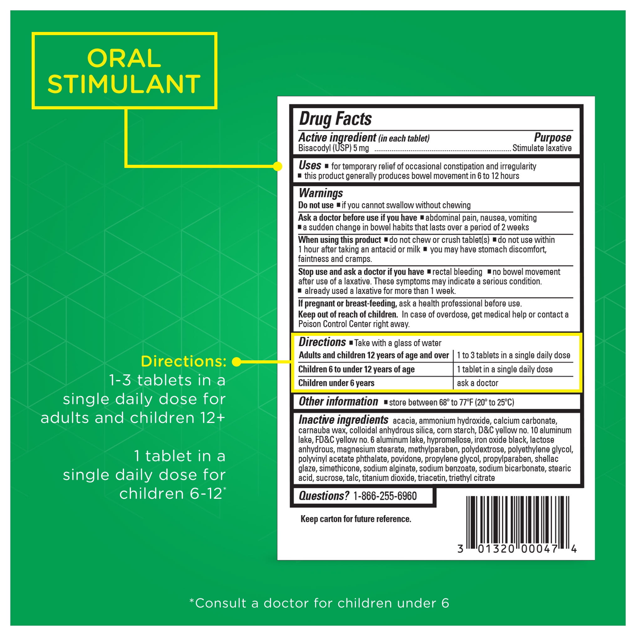 Fleet Laxative, Oral Laxative Stimulant, Overnight Constipation Relief, Laxative Tablets, 25 Count