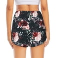 thumbnail image 4 of Uemuo Watercolor Floral Pattern Women's Athletic Shorts High Waisted Running Shorts with Liner Pockets Gym Elastic Workout Shorts-Small, 4 of 9