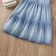 thumbnail image 5 of Girls Toddler Sleeveless Solid Color Denim Beach Dress Dance Party Princess Dresses Clothes Cute Dailywear, 5 of 6