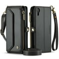 thumbnail image 2 of ShellTech Crossbody Wallet Women Men Bag Case for iPhone XR,Magnetic Leather Flip Case RFID Blocking 10-Card Holder Zipper Bills Slot Cash Pocket Stand Cover with Shoulder Wrist Strap,Black, 2 of 9