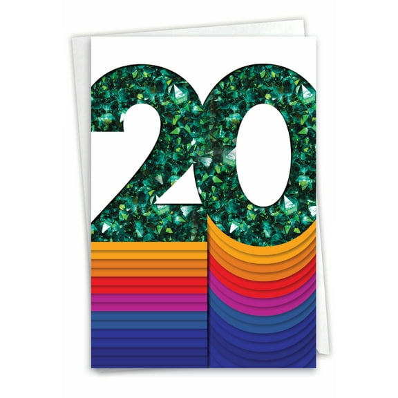 1 Anniversary Card with Envelope - Bold Milestones 20 C6110LMAG