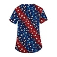 thumbnail image 4 of Trgacdwlo S-5XL 4th of July Plus Size Scrub Tops Stars Stripe Print Women Work Tops V Neck Short Sleeve Nursing Uniform with Pocket, 4 of 5
