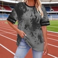 thumbnail image 3 of DailkTrvid Plus Size T-Shirts for Women Tie Dye Print Short Sleeve Blouses Casual Crew Neck Loose Fit Tee Summer Trendy Loose Fit Top, 3 of 6