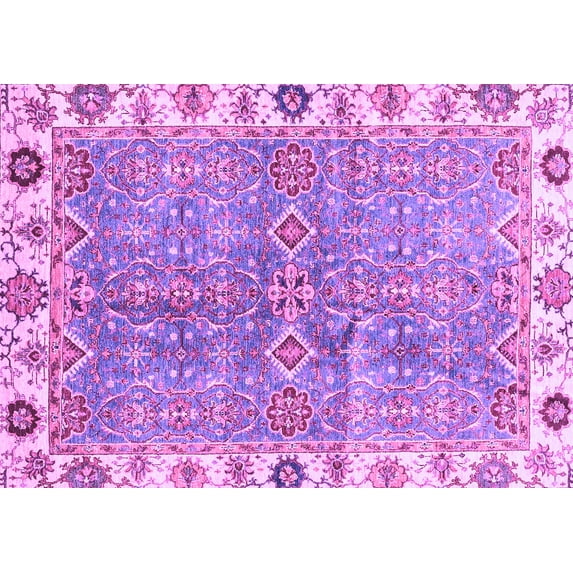 Ahgly Company Indoor Rectangle Oriental Purple Traditional Area Rugs, 2' x 3'
