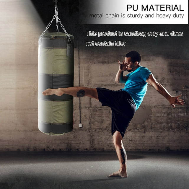 7 PLUS 1 Empty Training Boxing Hook Kick Sandbag Fight Karate Punch Punching Sand Bag Gloves