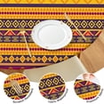 thumbnail image 4 of Decorative Round Tablecloth with a Lively Boho Floral Motif, Elastic Hem Provides Secure Fit on 56 Inch Diameter Tables, 4 of 7