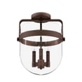 thumbnail image 2 of Hunter - Karloff 3-light Textured Rust, Medium Size Flush Mount Light, Dimmable, Casual Style, Urn Shaped, for Bedrooms, Dining, Living Rooms - 19835, 2 of 5