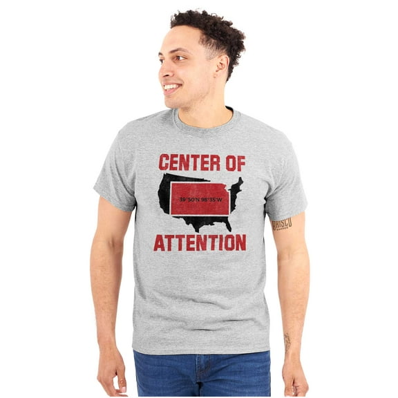 Kansas Center of Attention Heartland Plus Size Crewneck Graphic Tee Shirt Brisco Brands 2X