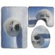 thumbnail image 1 of ABPHQTO Bebé de foca de nieve Juego de alfombras de baño de 3 piezas Alfombra de baño Alfombra de contorno y tapa de inodoro, 1 of 2