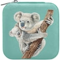 thumbnail image 6 of Travel Jewelry Box Koala and Baby Koala Pattern PU Leather Jewelry case Small Portable Jewelry Organizer Box for Rings Earrings Necklaces Bracelets(Green) Women Gifts, 6 of 7