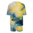 thumbnail image 4 of Conjunto de Pijama de las Mujeres de Moda Casual Color Sólido Casa Manga Corta Cuello Redondo Superior Y Pantalones, Ropa de Salón, 4 of 6