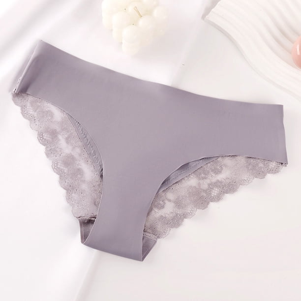 Puntoco Ropa interior para mujer, bragas, ropa interior sexy de encaje para mujer, bragas sólidas ahuecadas, cómodas y delgadas
