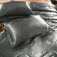 thumbnail image 3 of NTBED Silky Satin Comforter Set King Size Gray Luxury Wave Quilted Bedding Set with 2 Pillow Covers, 3 of 6