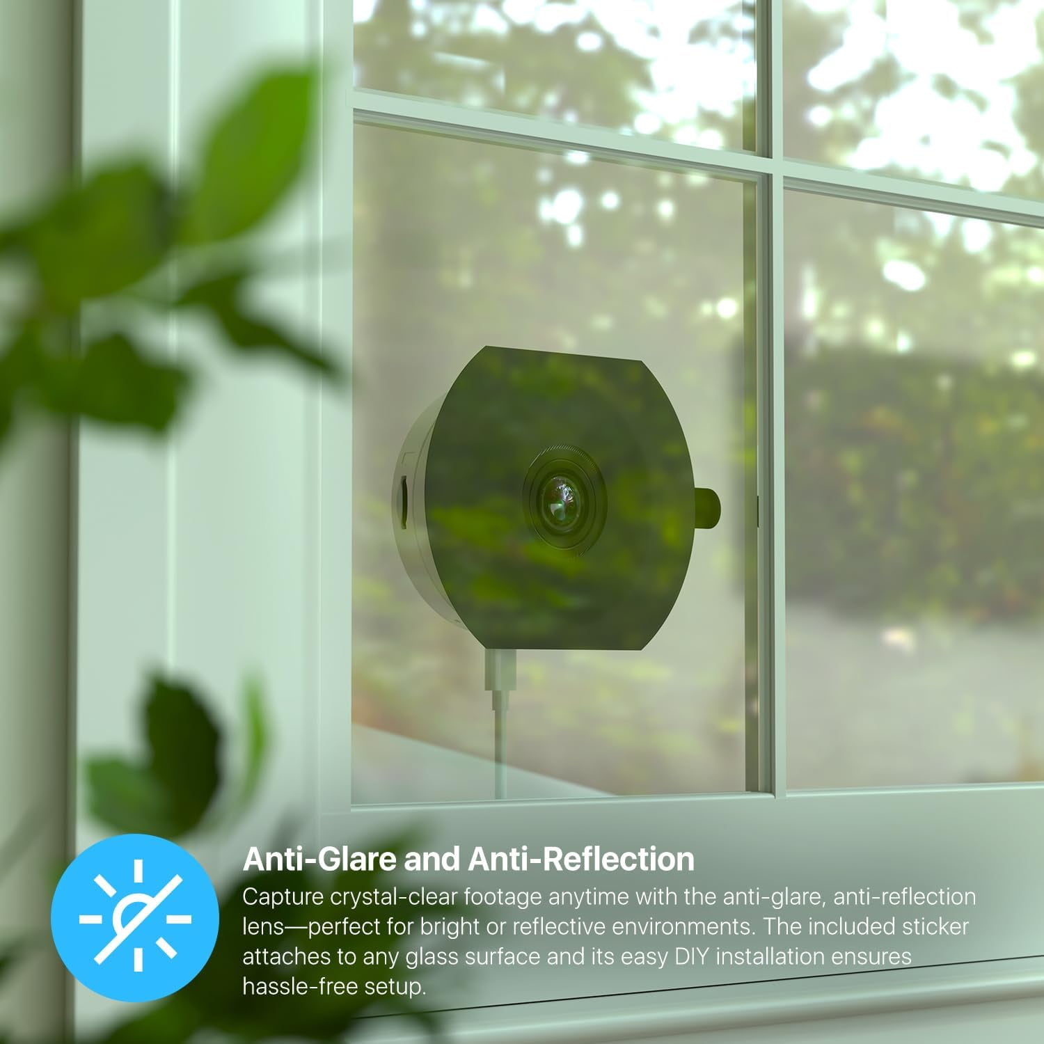 Amcrest Link 3MP 2K Window Camera, 2.4GHz&5GHz WiFi Indoor Camera, AI Human & Motion Detection, Wide Angle 100° FOV, Night Vision, 2-Way Audio, Wired Power, Supports MicroSD upto 128GB, AL-W301W