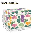 thumbnail image 5 of Yayeee Collapsible Cube Storage Bin with Lid Fabric Closet Decorative Basket with Handles, Purple Clover Pattern, 5 of 7