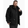 thumbnail image 6 of Soularge Men's Big and Tall Winter Coat Warm Puffer Jacket Hooded Windproof Winter Puffer Coat Black 3X, 6 of 10