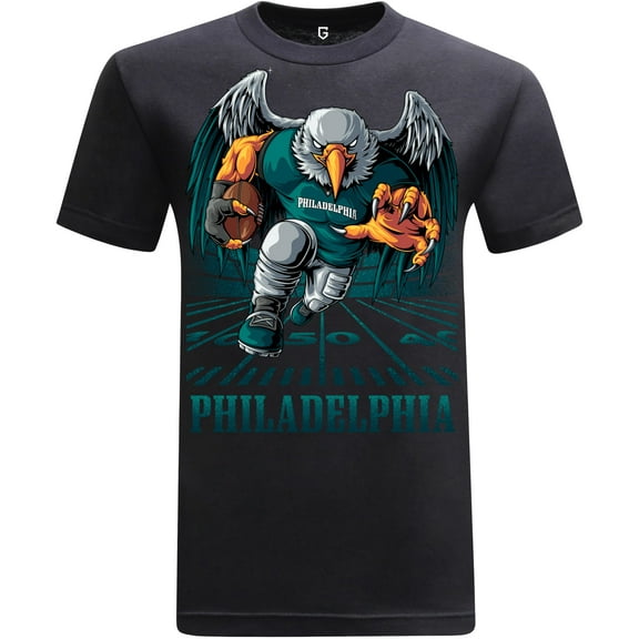Game Garment Football Team Fan Sports Short Sleeve Crewneck Mens T-Shirts - Football Graphic Tees Men - Philadelphia Black XS-3XL