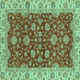 thumbnail image 1 of Ahgly Company Indoor Square Oriental Turquoise Blue Traditional Area Rugs, 7' Square, 1 of 4