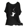thumbnail image 1 of Vestidos Casuales Para Mujer, Blusas De Mujer De Moda Camisetas estampadas de moda para mujer, blusas casuales de lino holgadas de manga corta con cuello redondo y raglán, 1 of 7
