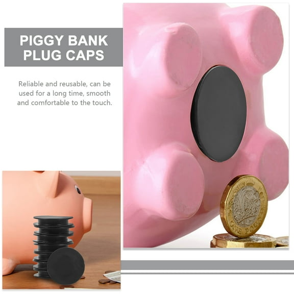 WRISTBIQUE 10Pcs Black Rubber Bank Plug Replacement Stopper for Saving Box Protection
