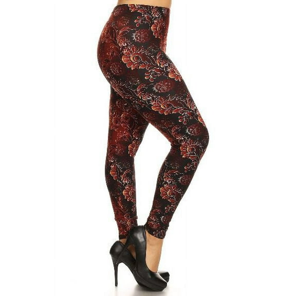 Abstract Print, Full Length Leggings in a Slim Fitting Style with a Banded high Waist. One Size