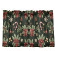 thumbnail image 7 of Yayeee Kitchen Curtains Tier Pair Light Filtering 27"x36" Rod Pocket Short Cafe Window Panel, Green Christmas Holly, 7 of 7