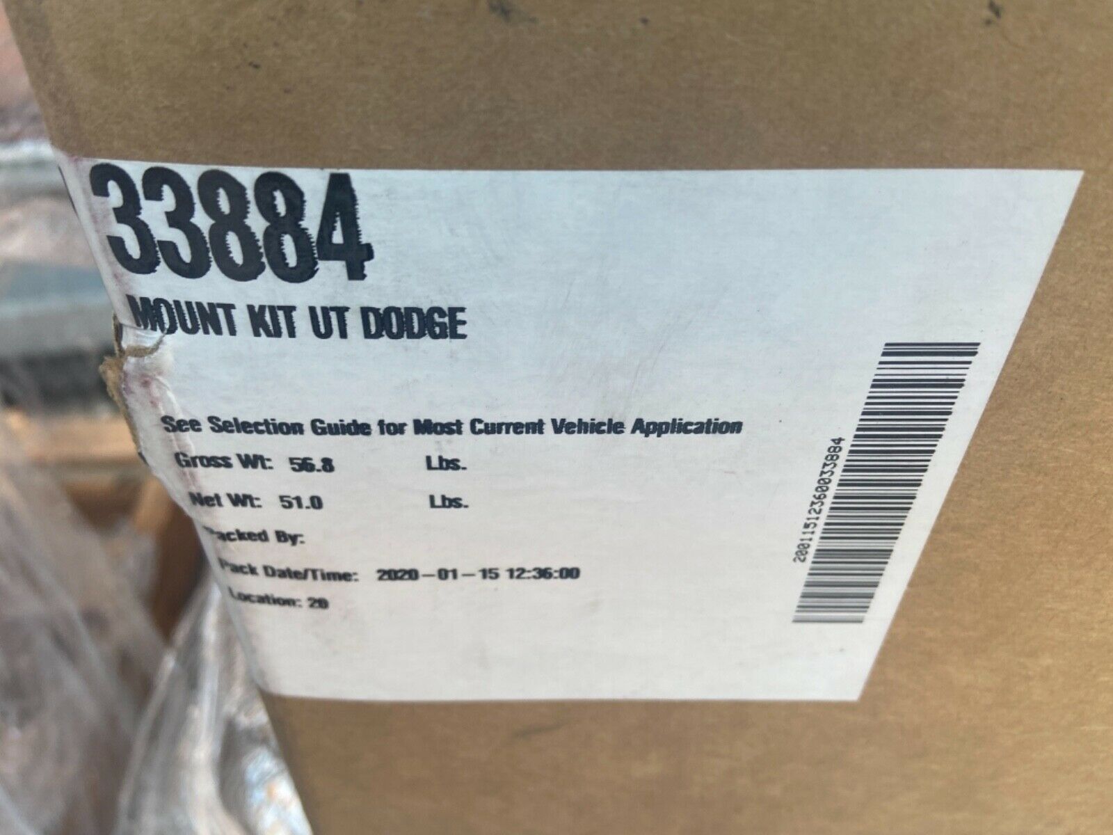 NEW Western Plow Mount 33884 Dodge Ram 2500 3500 Gas Engine Only 2010