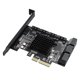 thumbnail image 1 of Adaptador PCIe PCIe a SATA 3.0 sin necesidad de fuente de alimentación adicional con perfil bajo X4 10 puertos, 1 of 8