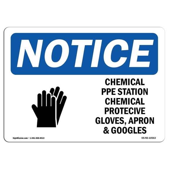 OSHA Notice Signs - Chemical PPE Station Chemical Sign With Symbol | Decal | Protect Your Business, Work Site |  Made in the USA