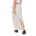 thumbnail image 2 of Liacowi Long Cargo Skirts for Women Juniors Vintage Drawstring Midi Skirt with Pocket Punk Harajuku Streetwear, 2 of 4