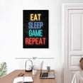thumbnail image 3 of Elephant Stock Neon Eat Sleep Game Repeat Wall Art - Vertical Canvas Wall Art - Living Room Wall Decor - Hobbies And Lifestyle Canvas - Brown And Beige Decor - 20" x 30", 3 of 8