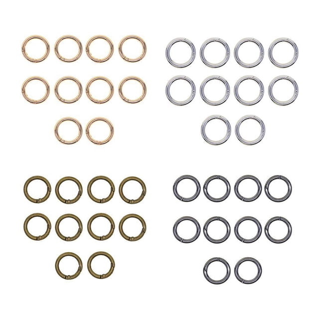 10 Pcs Crochets à Ressort Ronds 28mm Mousqueton Porte-Clés clip à Ressort Porte-Clés Anneau Porte-Clés Platine