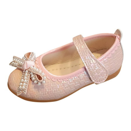 

NIEWTR Princess Shoes for Girls Flower Girls Dress Wedding Party high Heels Toddler Shoes Flats(Pink 26)