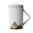 thumbnail image 2 of GUOOL Traditional Ceramic Tea Mug with Infuser Lid and Handle, Cup for Tea Brewing, 2, 2 of 5