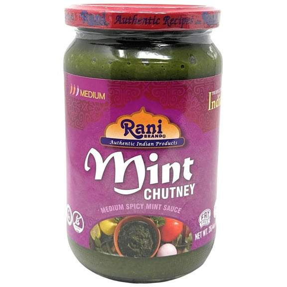 Rani Mint Chutney (Podina) 26.4oz (750g) Bulk Glass Jar, Ready to Eat ~ Vegan | Gluten Free | NON-GMO | Kosher | No Colors | Indian Origin