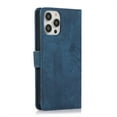 thumbnail image 4 of Nalacover Slim Wallet Case for iPhone 13 Pro, for Women Men, Embossed Pattern PU Leather Shockproof Magnetic Clasp Credit Card Slots Flip Kickstand Phone Case+Wrist Strap,Blue, 4 of 8
