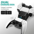 thumbnail image 3 of Controller Charger Compatible with PS5 – Dual Charging Station Dock with LED Indicator Light, Intended for PlayStation 5 Controller Accessories (Black), 3 of 10