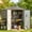 6'x4'Gray, variant on 6' x 4' Outdoor Storage Shed, Weather-Resistant Iron Garden Shed with Lockable Double Doors for Backyard/Patio/Lawn, Brown