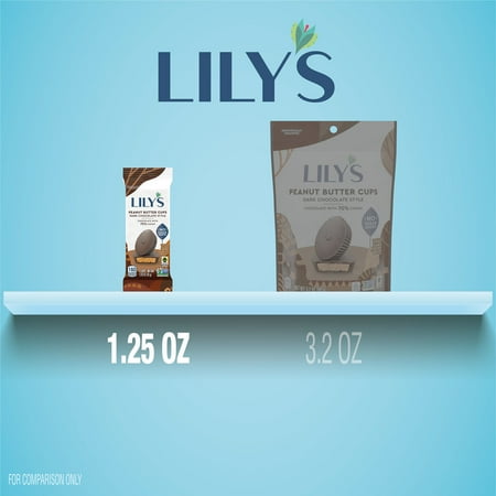 Lily's Dark Chocolate Style Peanut Butter Cups No Added Sugar Sweets, Pack 1.25 oz