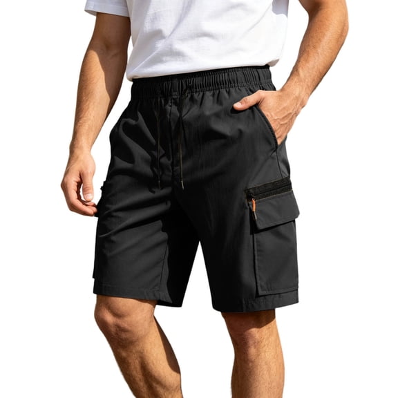 Athletic Shorts Men Solid Color Drawstring Spring Summer Outdoor Casual Trunks Elastic Waistband Sweat Shorts Men With Pockets