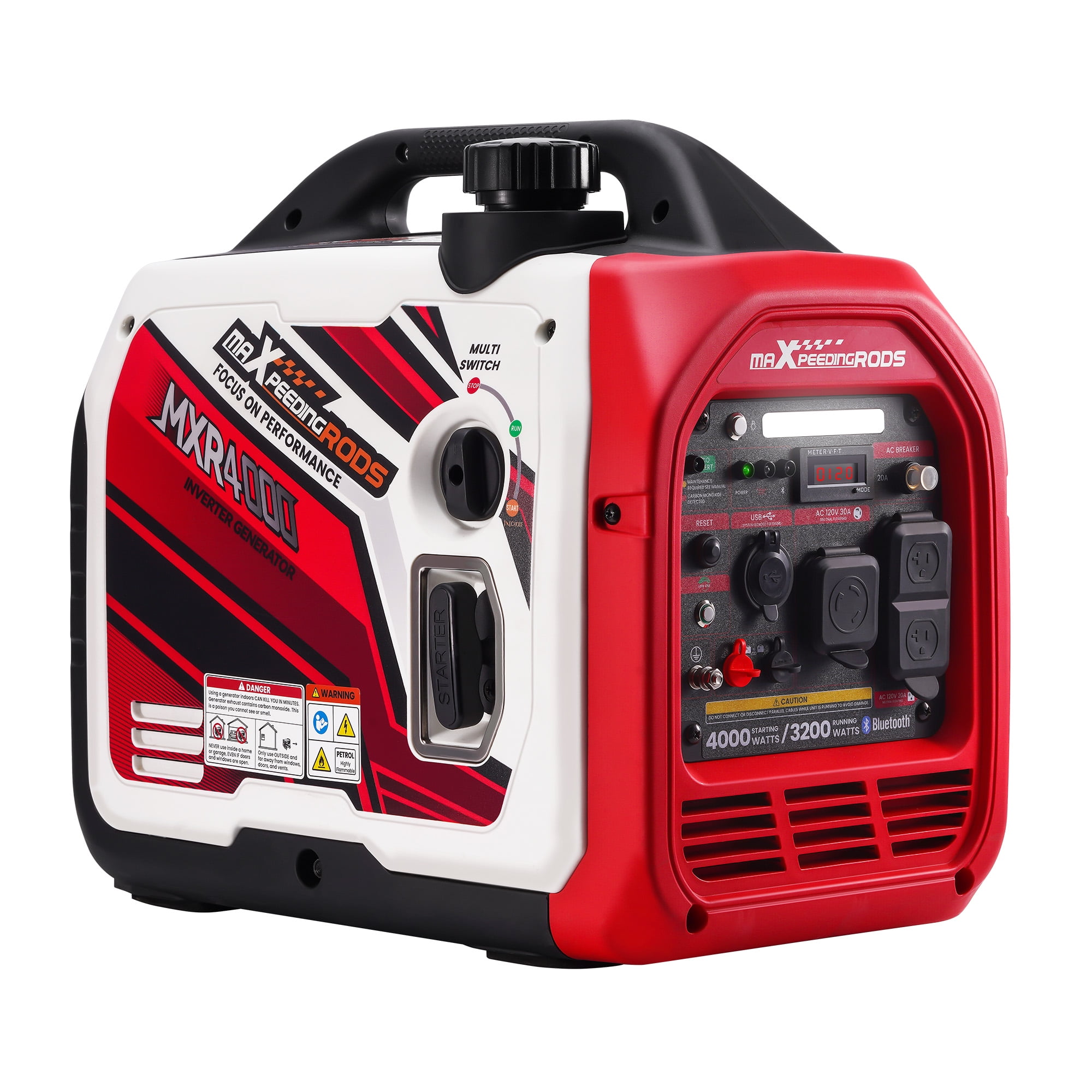 Maxpeedingrods Portable Generator Inverter 4000W/3200W Recoil Start ...