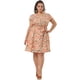 thumbnail image 3 of Women's Plus Size Dress V Neck Belted Summer Floral Dresses Pink 4X, 3 of 7