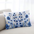 thumbnail image 2 of Waterproof Outdoor Throw Pillows with Inserts 12"x20" Set of 2, Blue Poppy Soft Decorative Pillowcases for Couch Bedroom, Botanical Flowers Spring Garden Pillow Covers for Sofa Living Room, 2 of 8