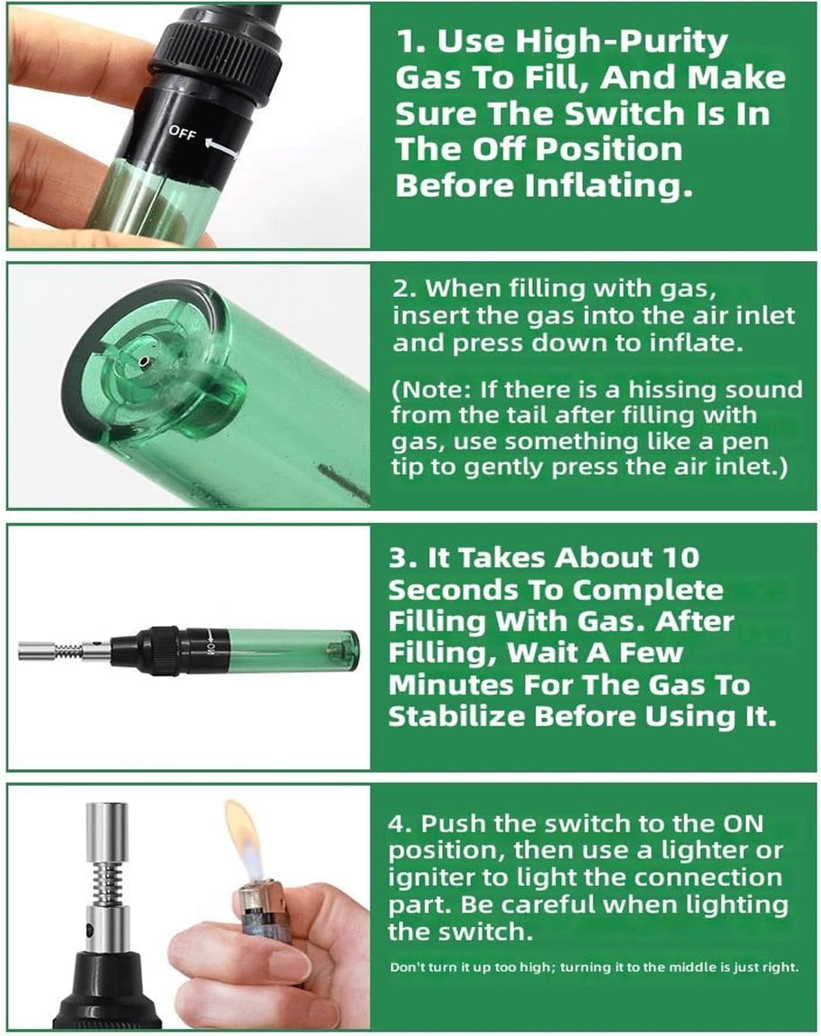 4 in 1 Portable Soldering Iron Kit, Cordless Adjustable Butane Gas Soldering Iron Kit, Mini Refillable Flame Tool with Safety Lock & Fast Heating Lightweight, for Electronics Repair (Set D)