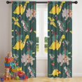 thumbnail image 5 of Blackout Kids Curtains,Green Dinosaurs ChristmasTrees Socks Pattern Childrens Insulated Curtains Set Of 2,Bedroom Essentials,Toddler Room Decor 42"x84", 5 of 5