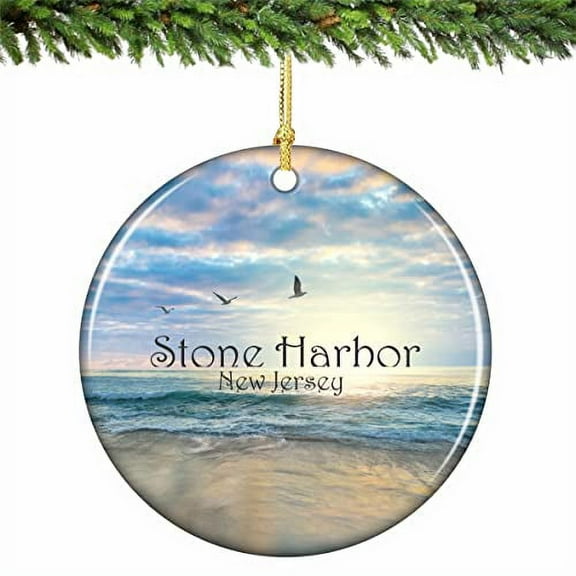 Stone Harbor New Jersey Christmas Ornament Porcelain 2.75 Inches