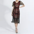 thumbnail image 4 of TAIAOJING Plus Size Vintage Dresses Fringed Personality Sequin Beaded Tassels Hem Flapper Dress For Women, 4 of 9