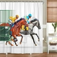 thumbnail image 3 of Horse Shower Curtain, Farm Competitive Scene with Three Racing Horses, Waterproof Fabric Bathroom Decor, Bath Curtains Accessories, with Hooks, 69X70 Inches, 3 of 3